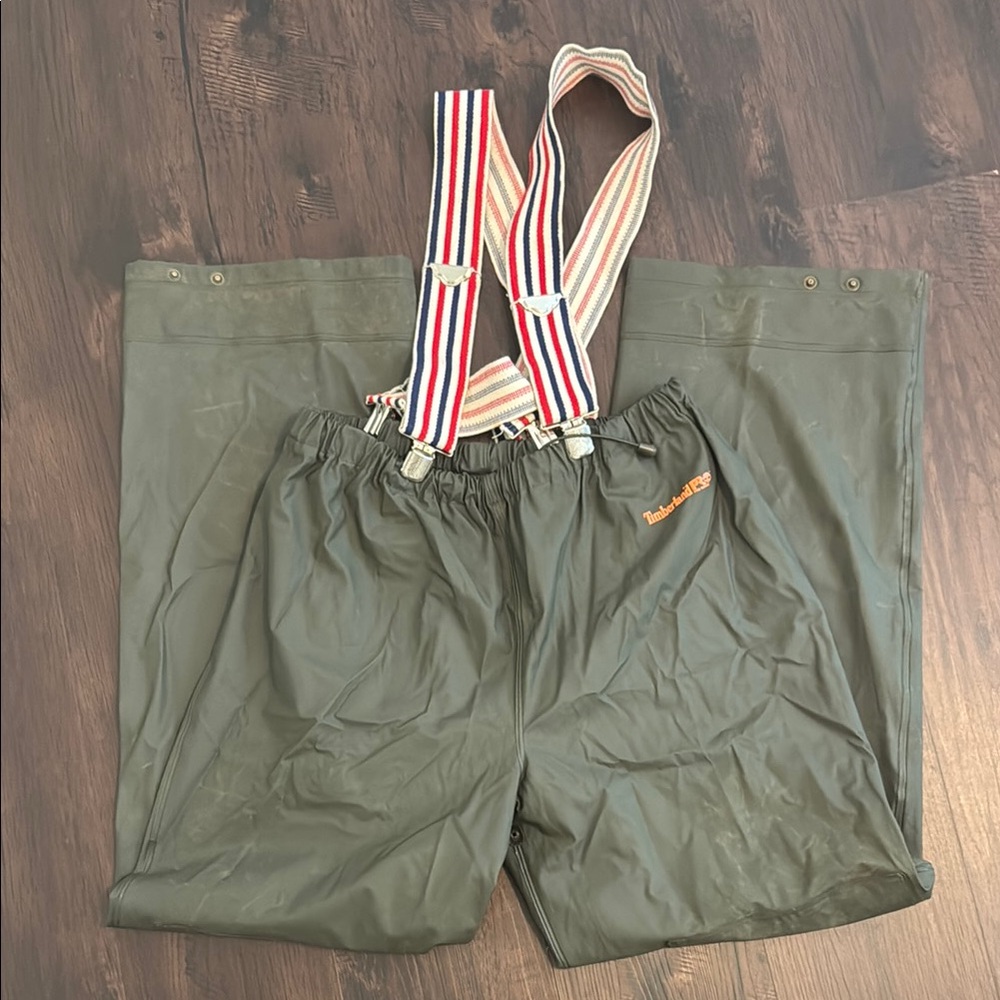 TIMBERLAND PRO SERIES WATERPROOF PANTS FISHING OUTDOORS SUSPENDERS WATERPROOF